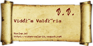 Vidám Valéria névjegykártya